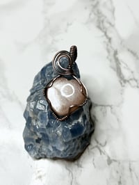 Image 2 of peach moonstone heart pendant