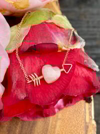 Image 1 of Cupid’s Peach Moonstone Heart Necklace