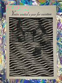 Image 2 of Original Lino Print - Waves 2 - Vacation