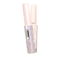 Image 1 of Bedazzled 2-In-1 Electric USB Hair Straightening Brush Straightener Flat Iron