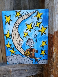 Image 3 of Possum Playing Banjo On Moon