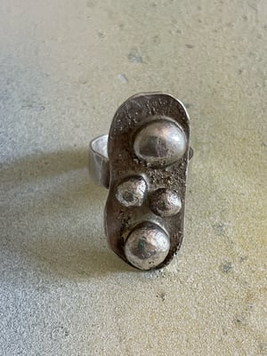 Image of Vintage Brutalist Modern Silver Ring