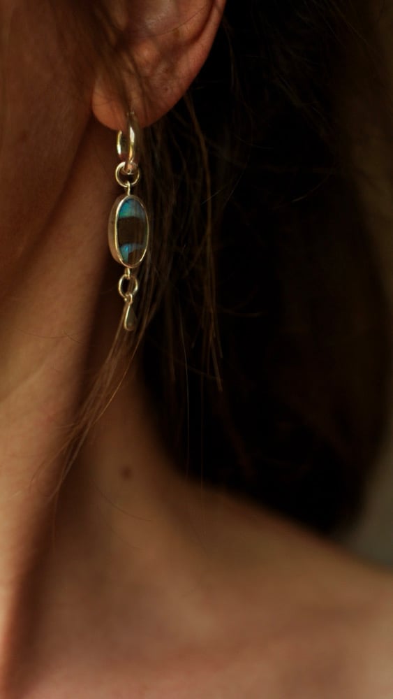 Image of Blue Boulder Hoops