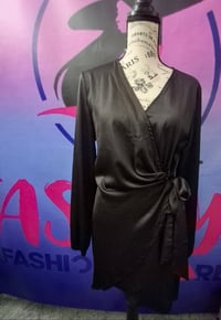 Image 2 of wrap me Black dress