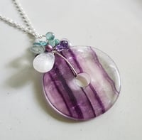 Image 1 of Fluorite Donut Cluster Necklace 