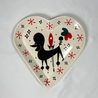 Image 1 of Space Poodle Heart Plate