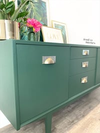 Image 11 of Mid century modern Nathan sideboard, drinks cabinet painted in dark green