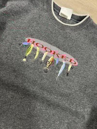 Image 2 of Vintage Hooked Fishing Lures Crewneck