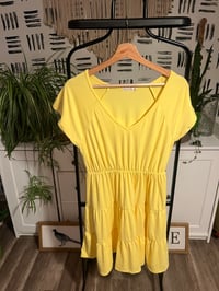 Image 1 of yellow tier dress