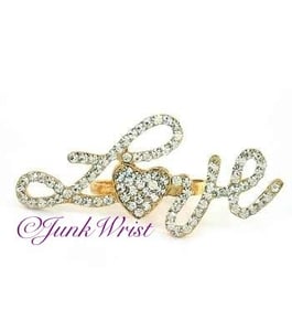 Image of Crystal "Love" Knuckle Ring 