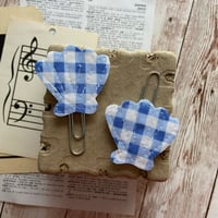 Image 3 of “Sea Shell” Quilted Planner Clip OR Clothes Pin Clip