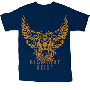 Image of THE BLACKOUT HEIST BLUE/GOLD EAGLE T-SHIRT