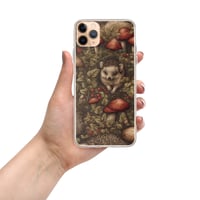 Image 2 of Boho Nature Cottagecore Inspired Hedgehogs Among Mushrooms Clear Case for iPhone®