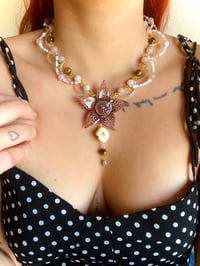 Image 1 of 🌟Starfish Flower🌟 Necklace | Rose Quartz, Tiger Eye, Pearls