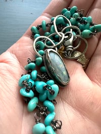 Image 9 of gorgeous turquoise nugget necklace with opal pendant