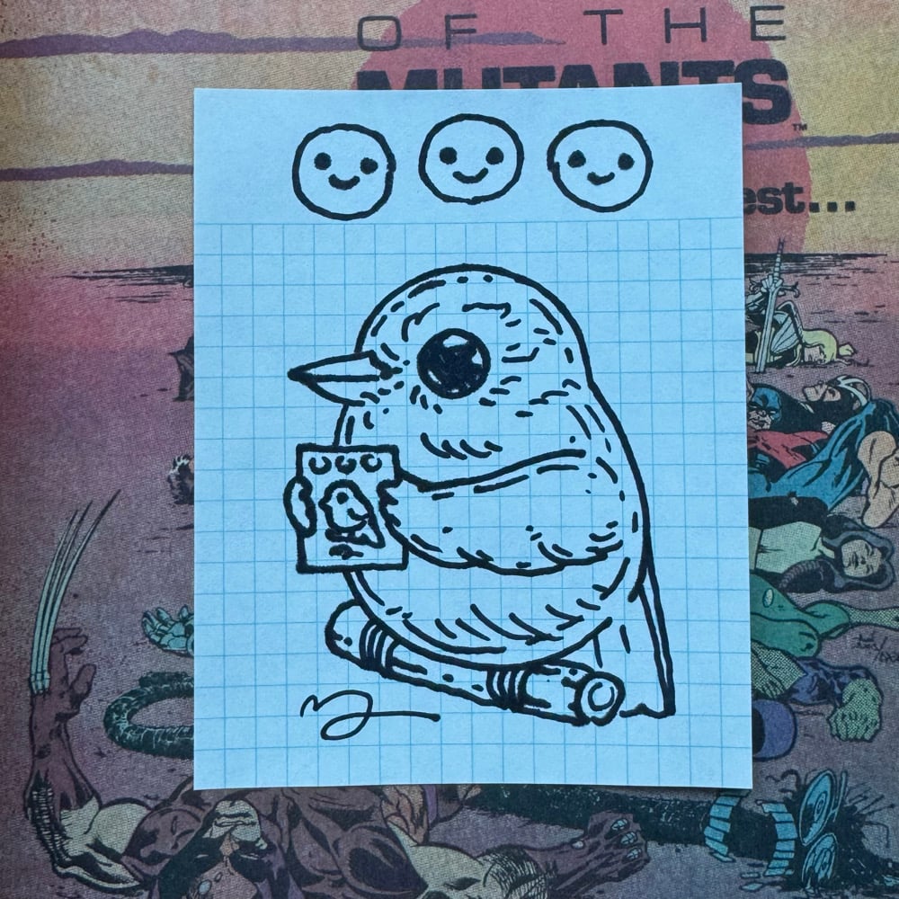 Image of Fat Bird Sharpie Sketch #165