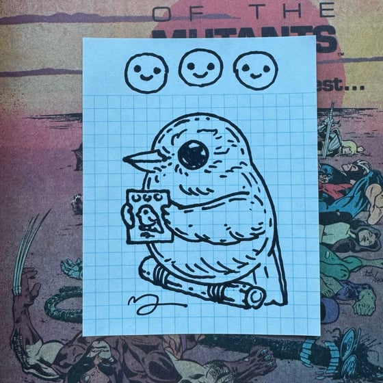 Image of Fat Bird Sharpie Sketch #165