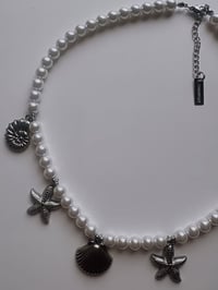 Image 1 of Seashell Pearl Charm Necklace 