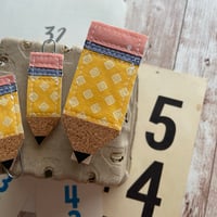 Image 2 of “Yellow Pencil" Quilted Planner Clip OR Clothes Pin Clip