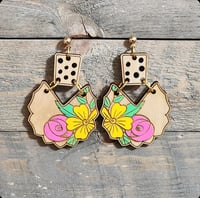 Image 3 of Flowers and Polka Dot Earrings