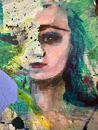 Image 5 of “I Am Here Feeing” original 16” x 20” mixed media; oil acrylic and graphite on canvas 