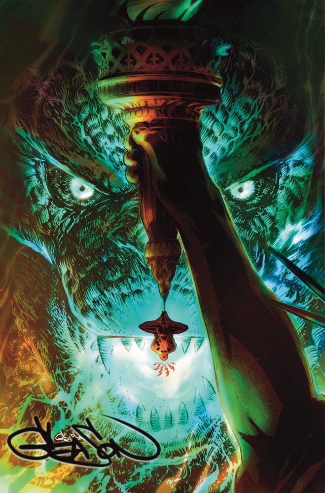 Image of SIGNED VIRGIN GODZILLA VS. SPIDER-MAN #1 GLEASON RATIO VARIANT[1:25]