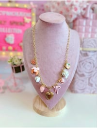 Image 1 of Gold Plated Coquette Tea Time Charm Necklace