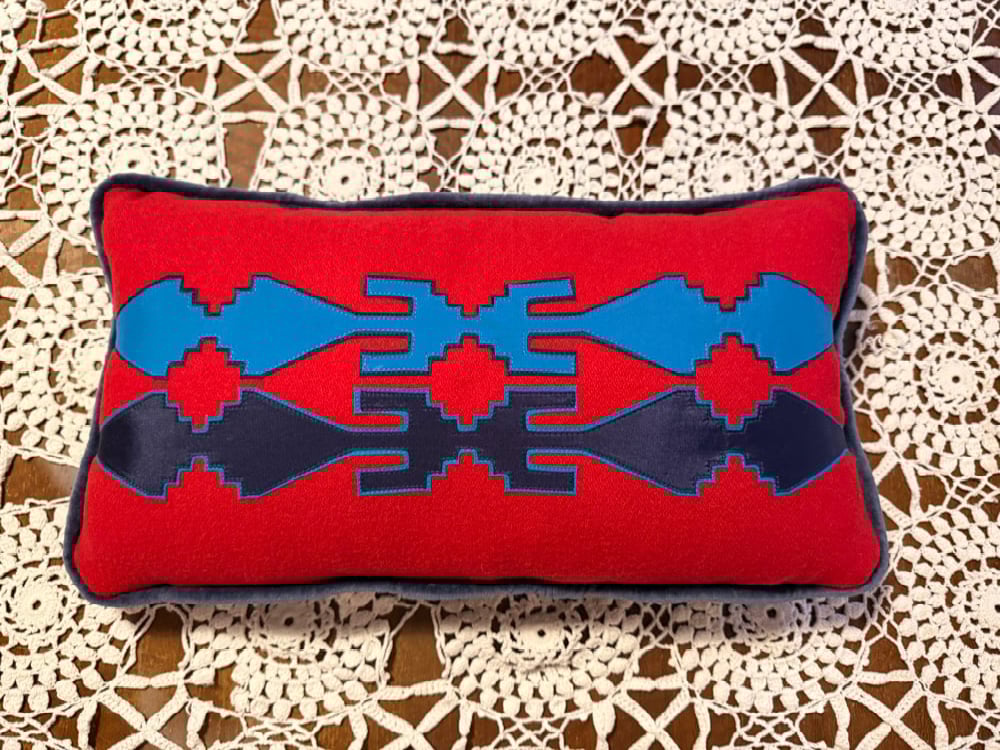 Osage Ribbonwork Pillow 10x18 Red