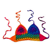 Image 1 of Rainbow Bare Crochet Croptop