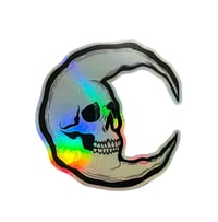 Skull moon holographic sticker 