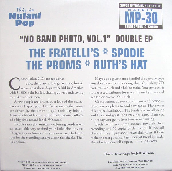 Various – No Band Photo, Vol. 1 Double 7”