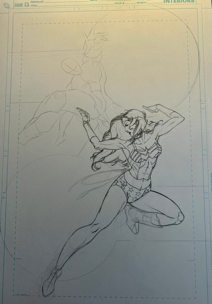 Image of WONDER WOMAN PENCIL SKETCH (Unfinished)