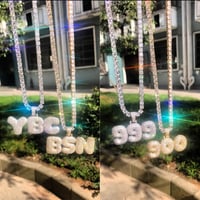 Image 2 of Bubble Letter Custom Name Necklace 