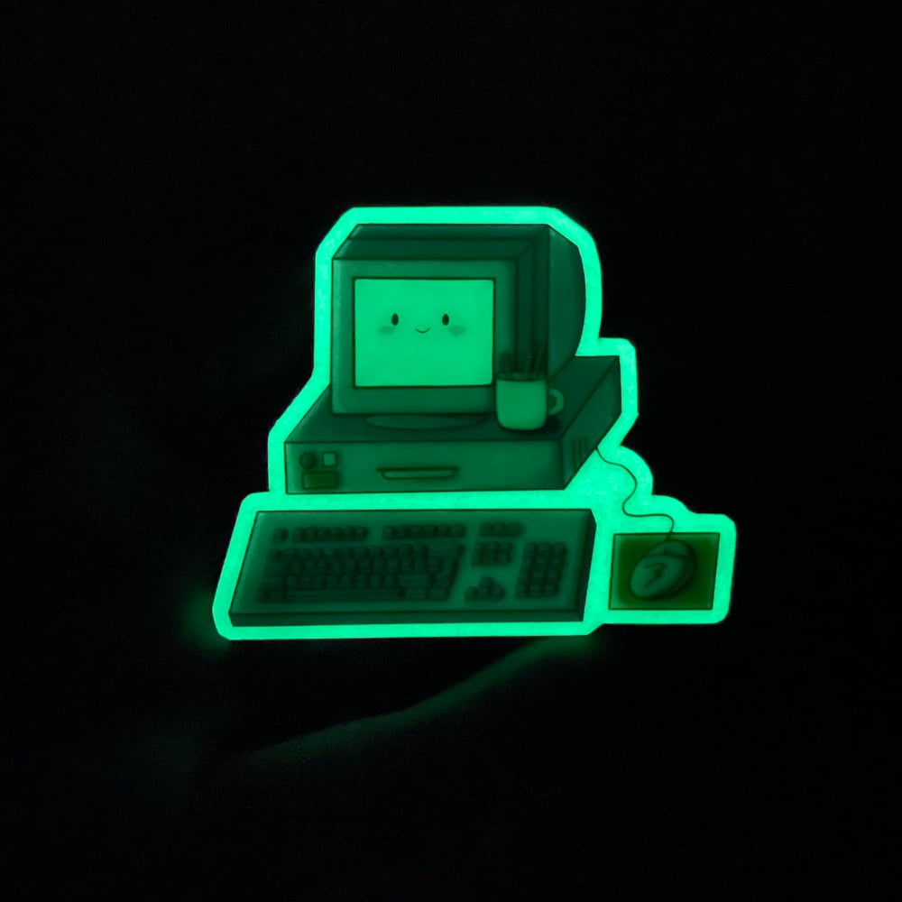 Image of Cute PC Computer glow in the dark sticker