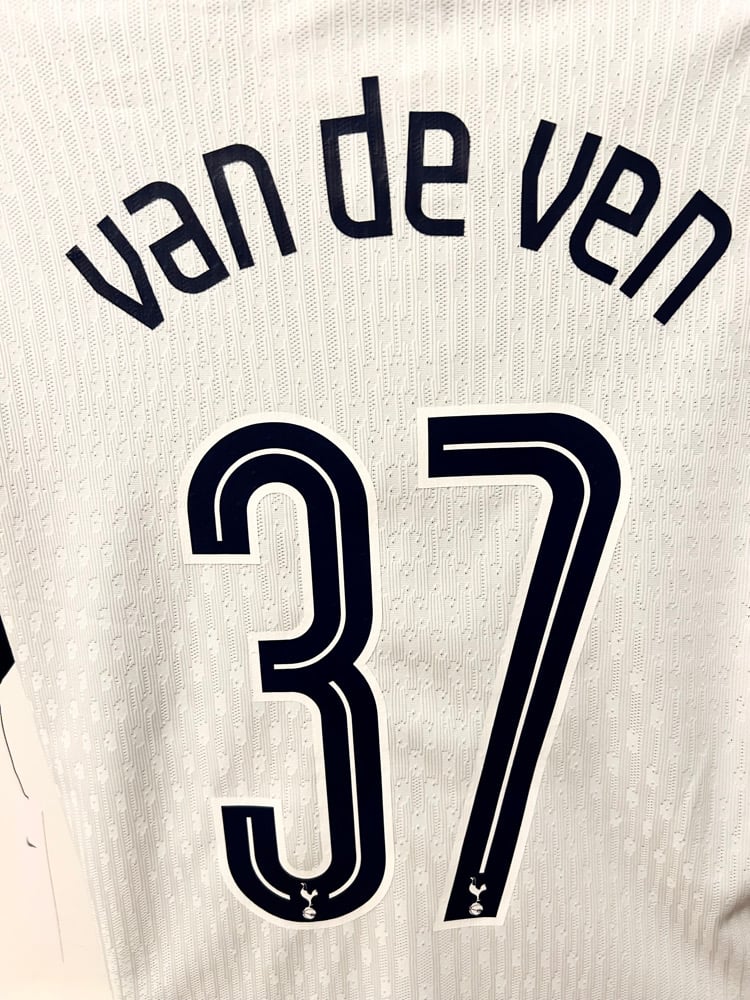 Image of Tottenham Hotspur “VAN DE VEN 37” Vaporknit 2024/25 Home Europa Final Shirt,  Large