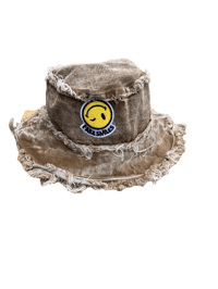 Brown Denim bucket hat 