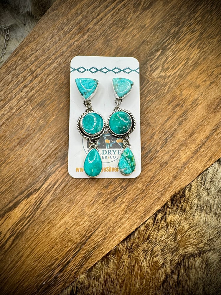 Image of White Water Turquoise Earrings
