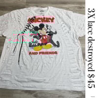 3X Mickey white lace destroyed