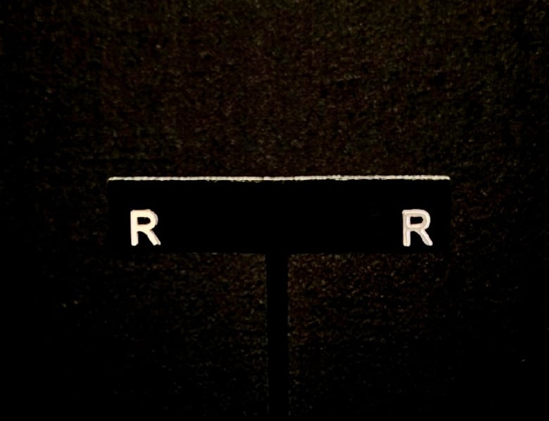 Image of Silver Initial "R" Pierced Earrings 