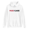 PAUSE THE CLAUSE Black Text Hoodie