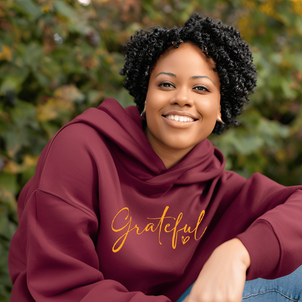 Image of Burgundy Grateful Hoodie 