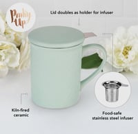 Image 5 of Annette™ 3D Ceramic Mug with Tea Infuser in Souk Mint