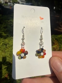 Image 2 of Rainbow flower earrings 