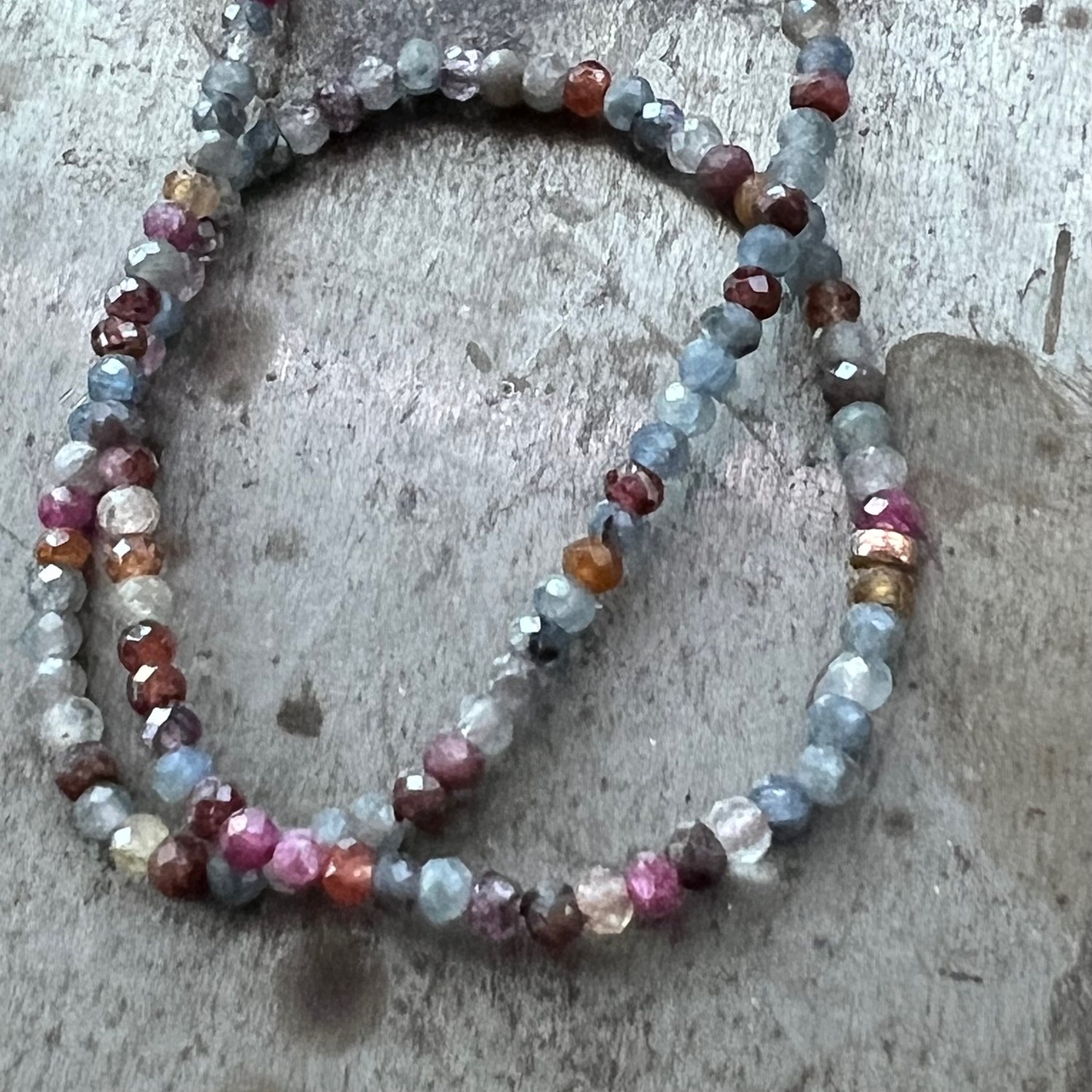 Image of Ruby & Sapphire Necklace with 14K Rose Gold
