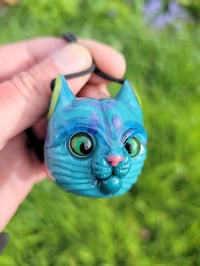 Image 4 of Aqua Green Kitty Face Pendant