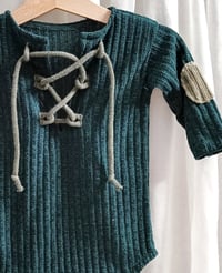 Image 2 of Sitter boys bodysuit for photoshoots| Charlie | emerald  green | 9-12 months