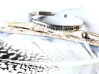 Image 3 of Handmade Sterling Silver - 'when it rains look for rainbows' Cuff Bracelet 925