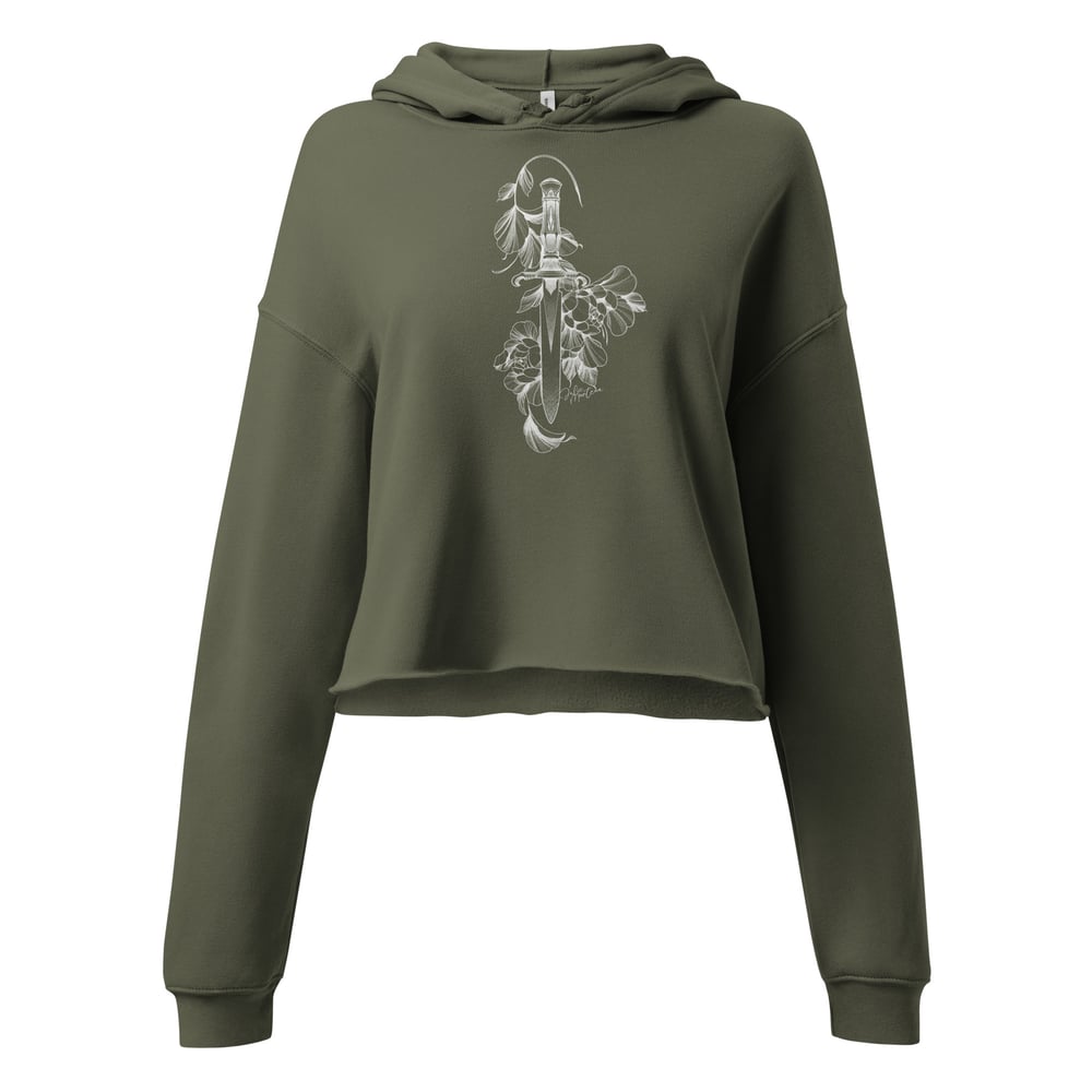 Image of Floral Dagger - Crop Hoodie