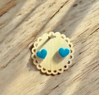 Teal Heart Studs