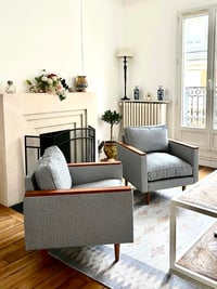 Image 5 of Fauteuils CUBE pieds de poule bleu